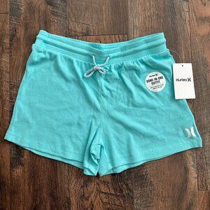 Hurley Girl's Ribbed Knit Pull- On Shorts NWT Size L (12-13yrs) Aurora Green